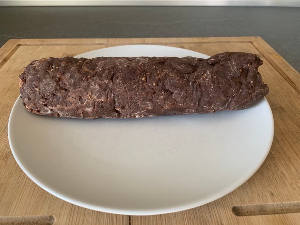 Chocolate salami without sugar and without eggs - low carb and ketogenic